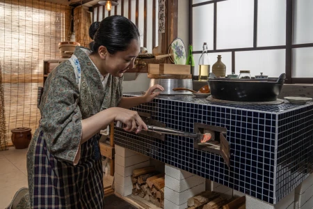 Cook in a Kimono at the Rustic Kamado House